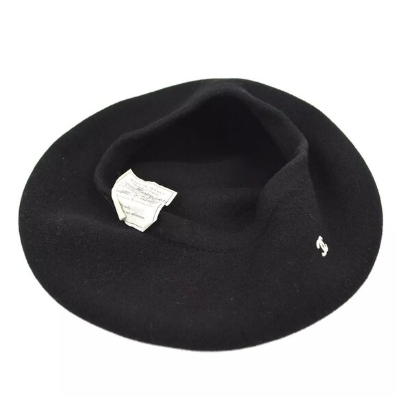Chanel Black Hat Beret Small Good - Picture 3 of 15